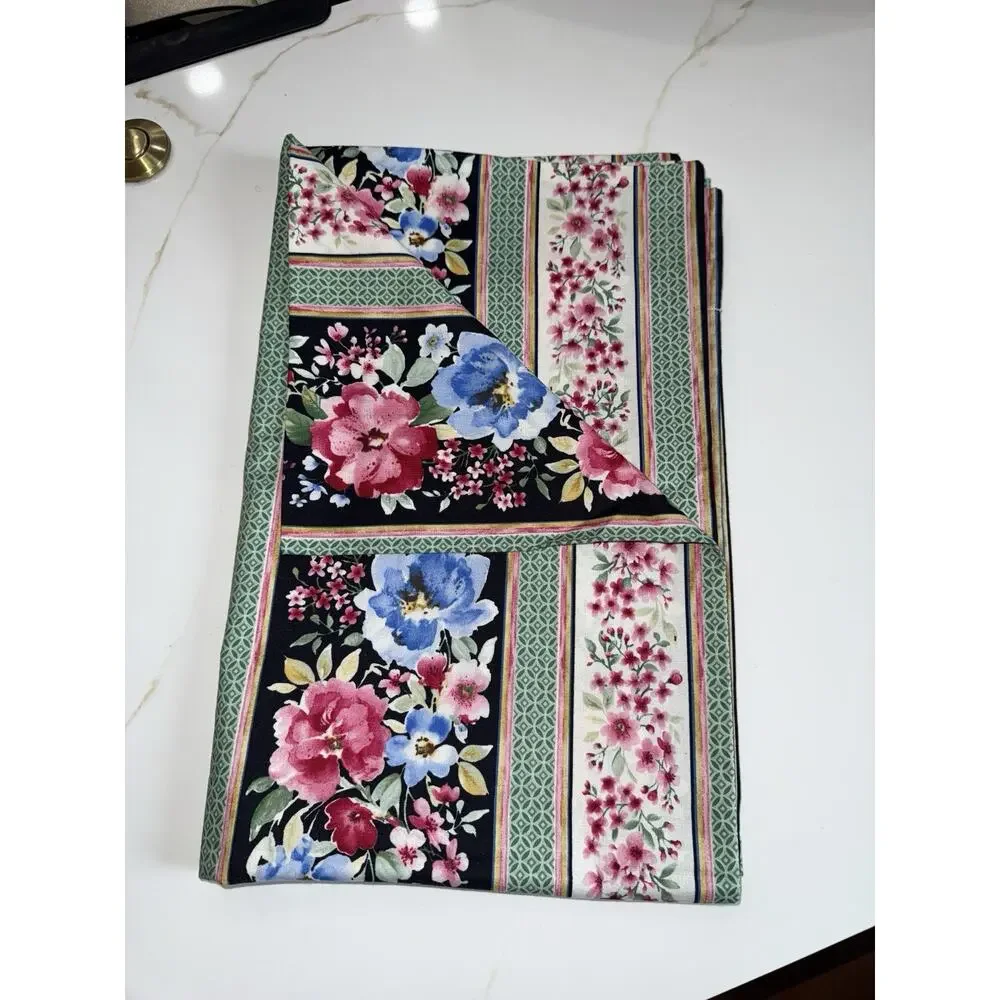Vintage Pillow Cases (2) Floral Stripes Cottage Core Pink 32x20.5” Standard